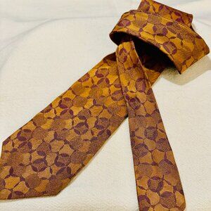 Vintage Gold with Lavender Abstract Polyester Tie